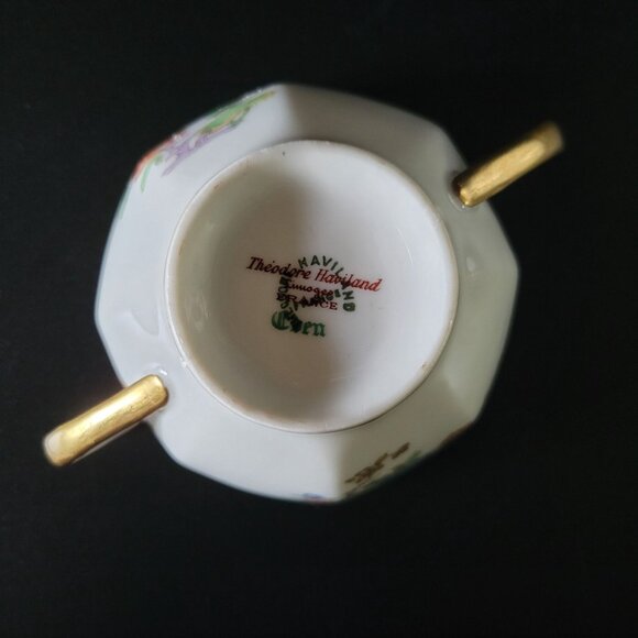 Antique Theodore Haviland Limoges Bouillon Cup & Saucer Eden Pattern - Picture 9 of 10